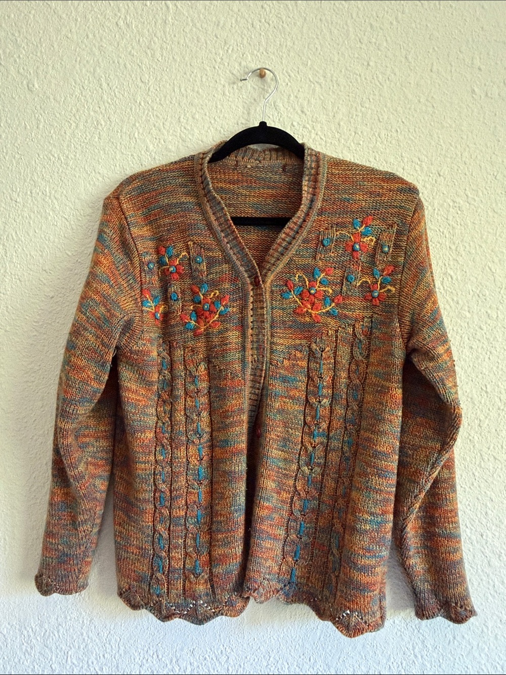 Embroidered Multicolor Knit Cardigan